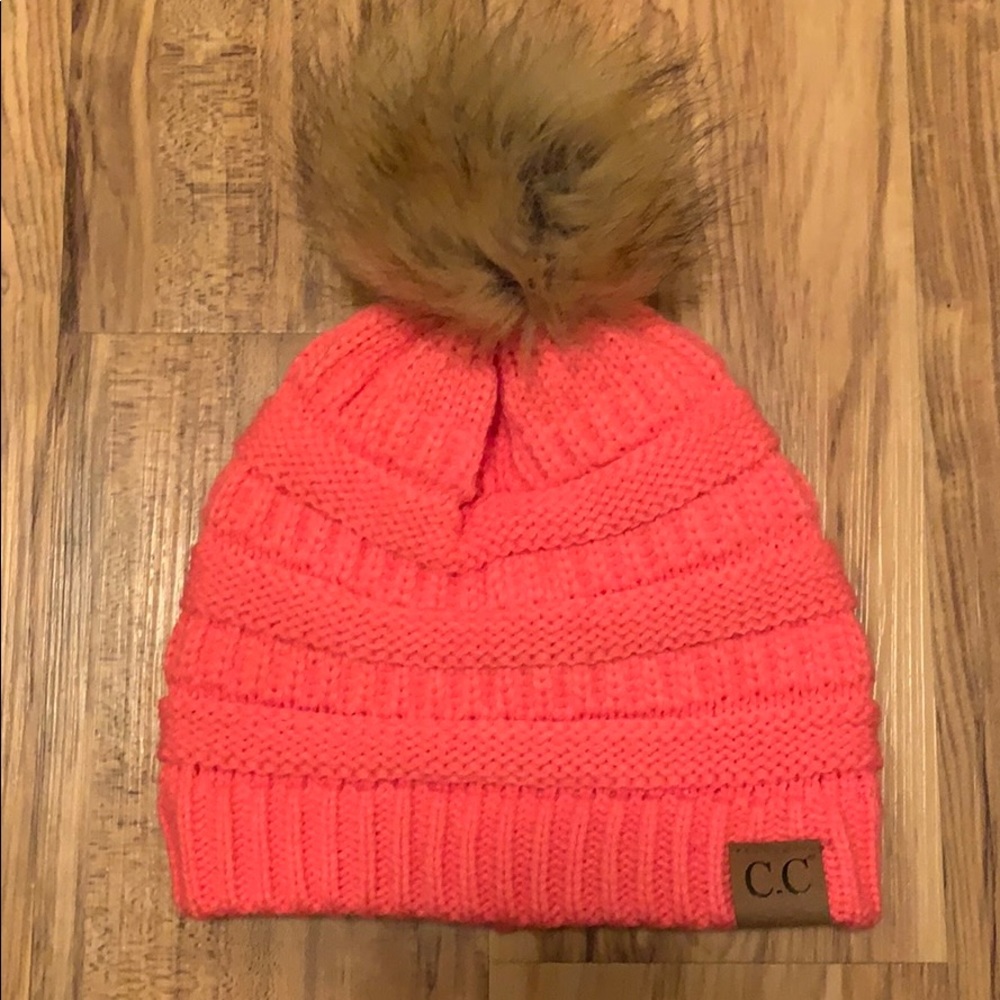 CC (Colorado chic) pink knit beanie